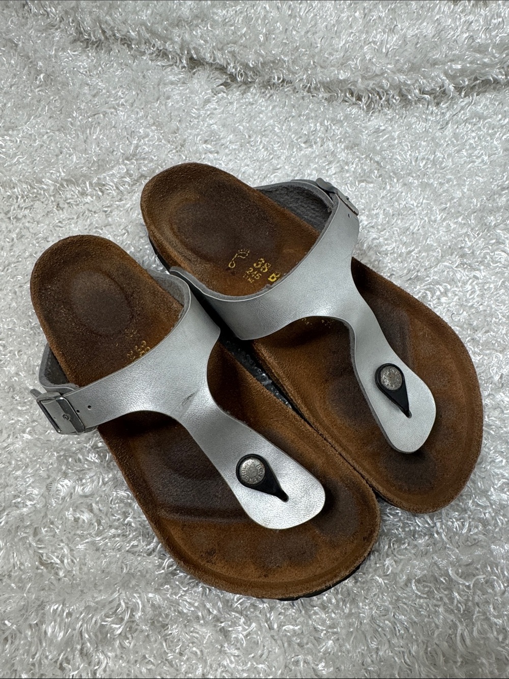 Birkenstock silver sandals women’s 7